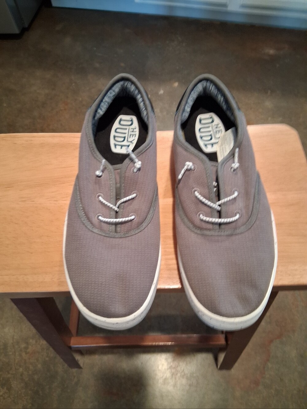 Hey Dude Men's Gray Canvas Slip-On Loafers